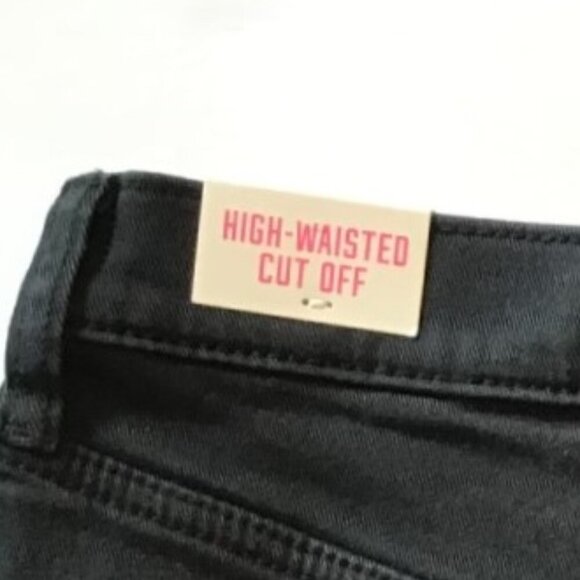 PINK VICTORIA’S SECERT BLACK HIGH-WAISTED CUT OFF DENIM SHORTS - Picture 5 of 7